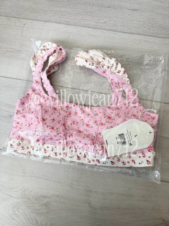 Blogilates Other - Ruffle Corset Bra - Blogilates Target - Size Small - Pink Floral - New